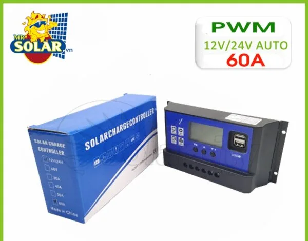 Bộ điều khiển sạc pin năng lượng mặt trờ 60A LCD (Solar Charge Controller) tại Bình Thuận