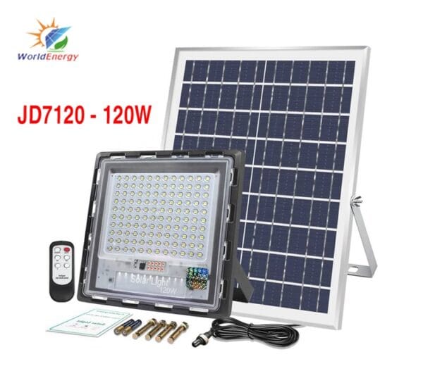 Giá Đèn pha năng lượng mặt trời 120W JINDIAN (JD-7120) tại Bình Thuận [hienthinam]