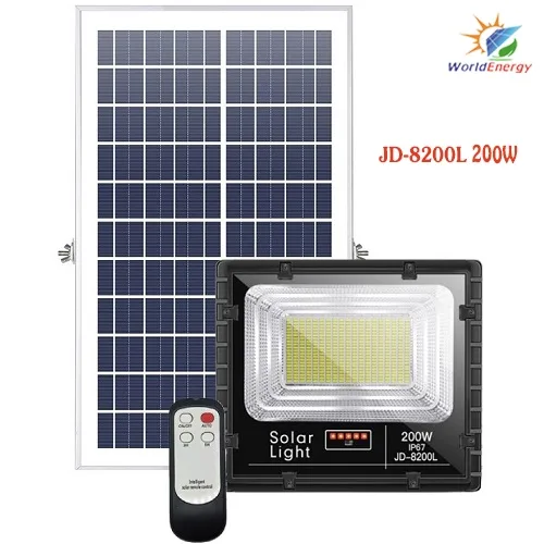 Giá Đèn pha năng lượng mặt trời 200W JINDIAN (JD-8200L) tại Bình Thuận [hienthinam]
