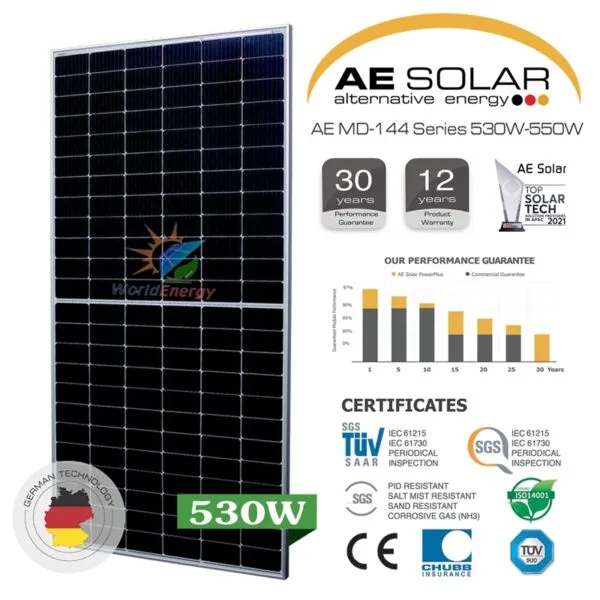 Tấm pin Điện Năng Lượng AE Solar 530W tại Bình Thuận [hienthingay]/[hienthithang]/[hienthinam]